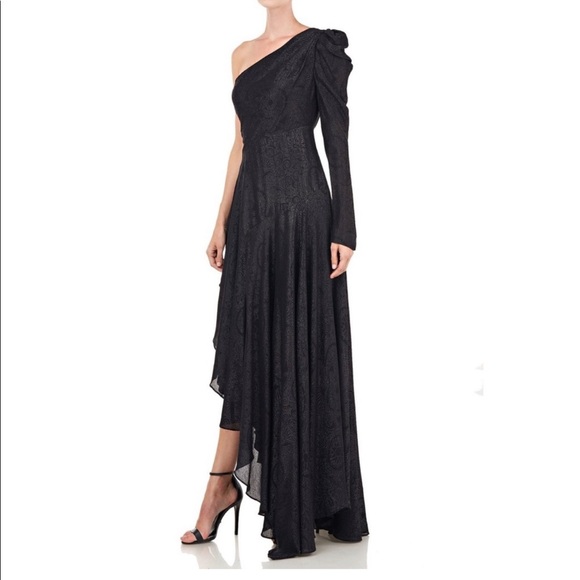 amur asymmetric one shoulder dress Amur Women's Esmerelda Shimmer Asymmetric Dress - Black